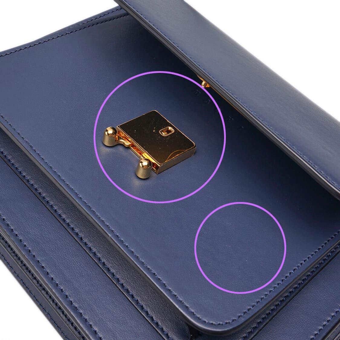 (중고) 마르니 네이비 카프스킨 트렁크 미듐 숄더백 상품이미지8