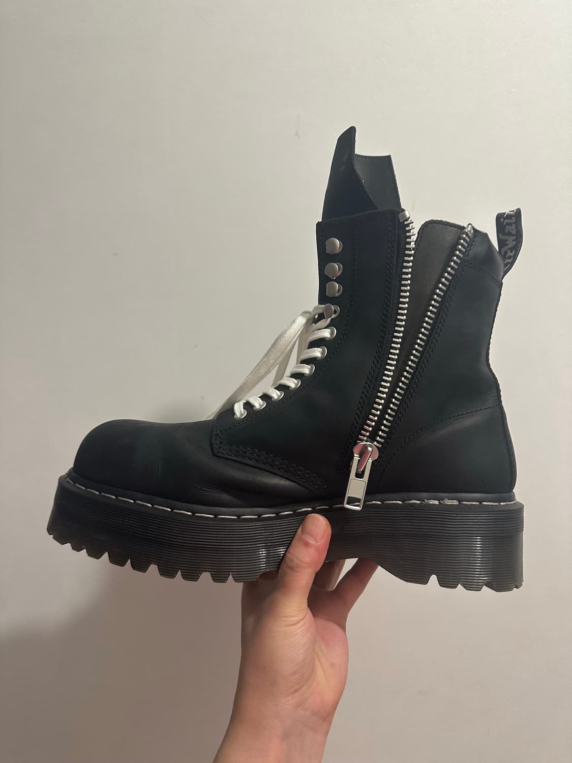 릭오웬스 닥터마틴 쿼드 솔 스틸 토 290 uk10 상품이미지4