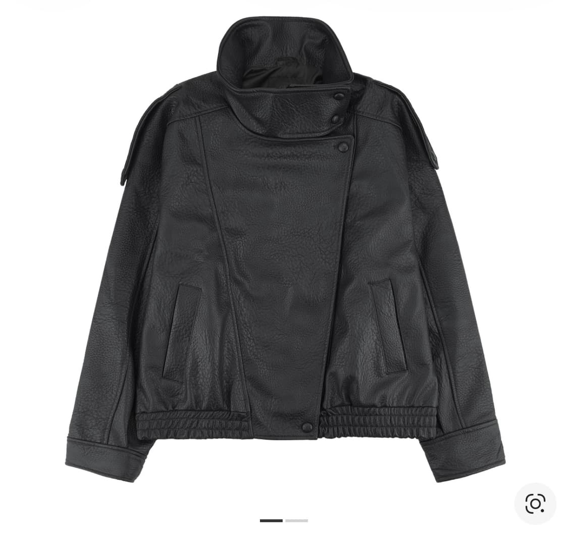 자라 Zara 생로랑맛 하이넥 포우 레더 자켓 Xs 상품이미지2