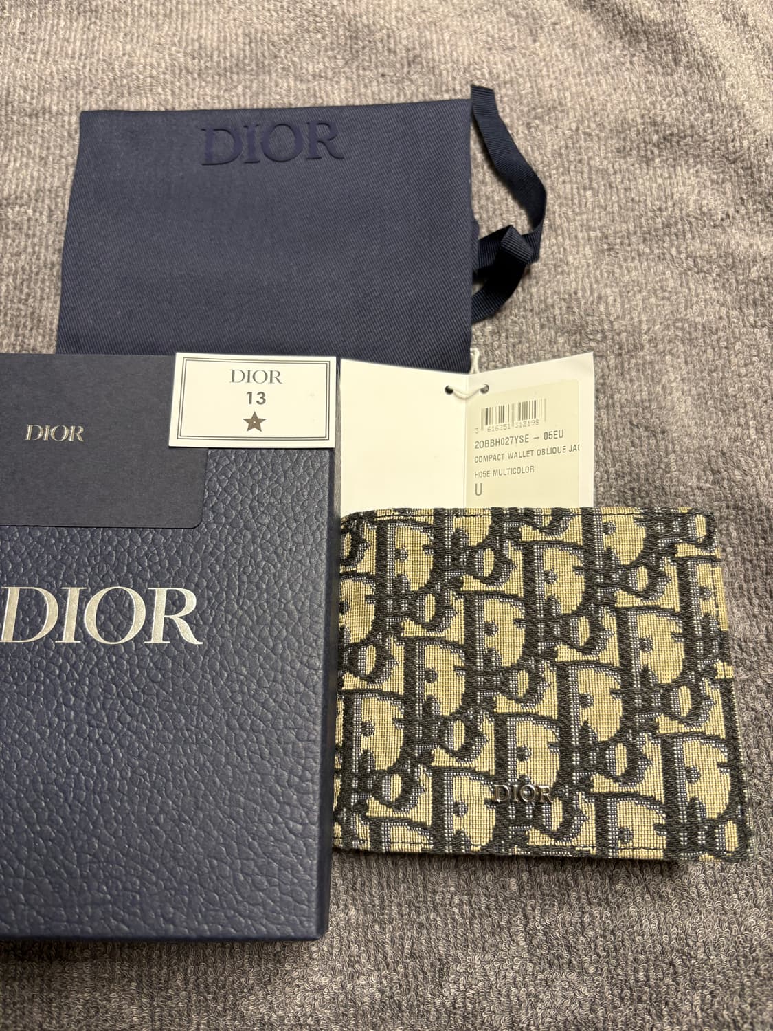 정품 디올 오블리크 반지갑 베이지 상품이미지1