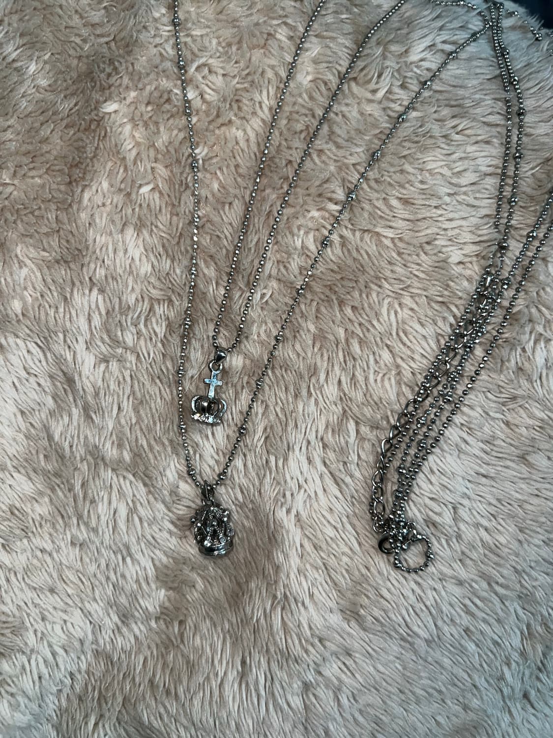 레테 빈티지 펑크 갸루 미니 왕관 두줄 목걸이 상품이미지2