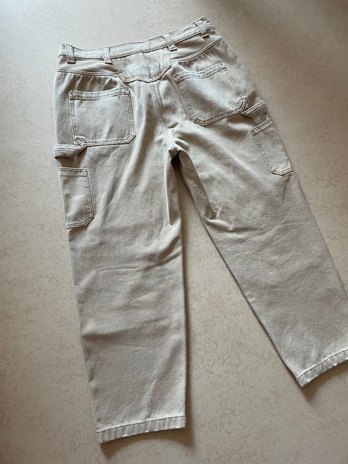 인세인개러지 더블니 워크팬츠 베이지 상품이미지4