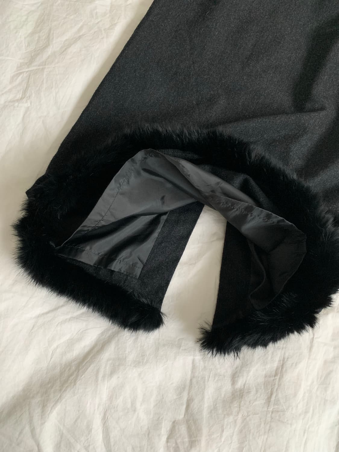 차콜 퍼 스커트 상품이미지3