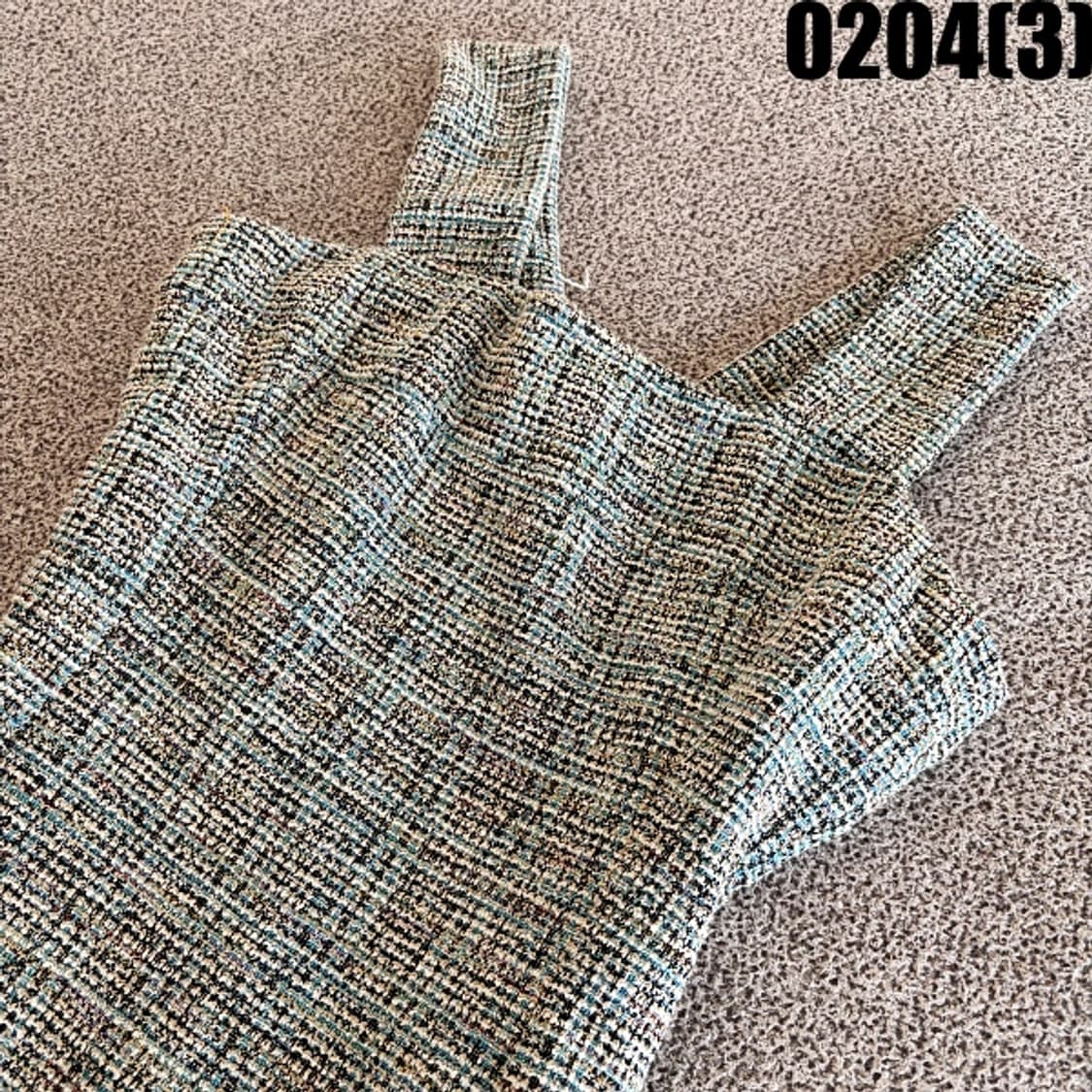 [M] 아델 여성 트위드 슬리브리스 플레어 탑 롱 원피스 0204(3) 상품이미지2