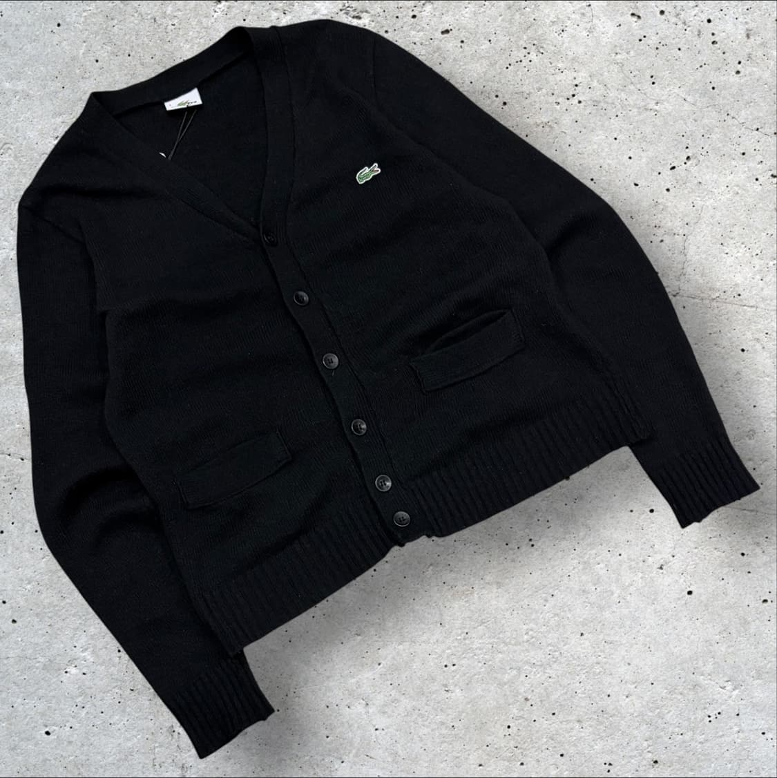 [3] 라코스테 울 포켓 블랙 니트 가디건 C828 상품이미지1