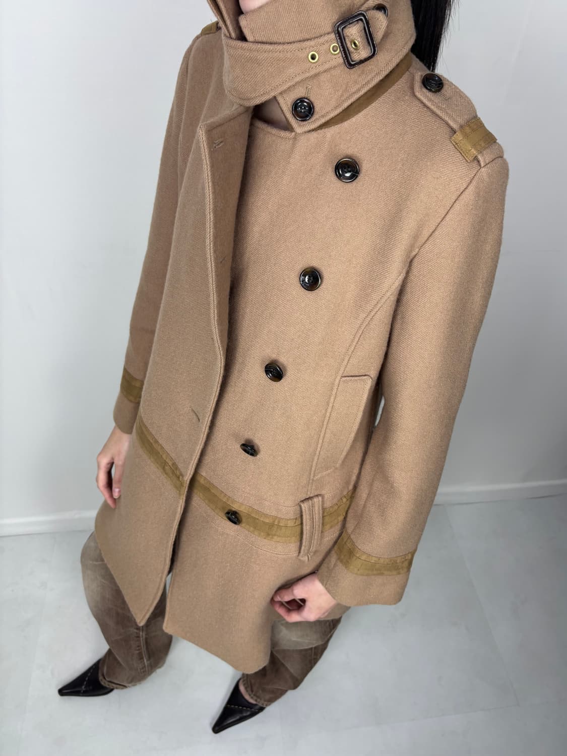 CONTRAST TRIM PEACOAT 상품이미지2