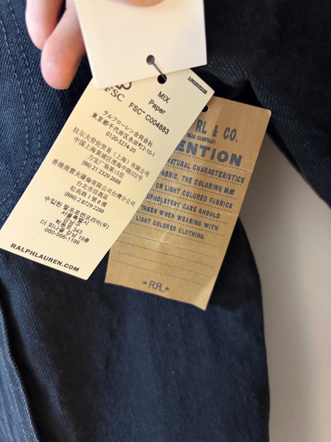 RRL 블랙 데님 트러커 새거 M 상품이미지4