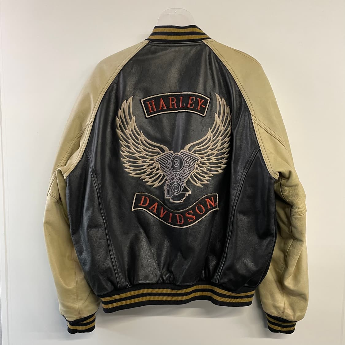 90s 할리데이비슨 가죽 바시티자켓 상품이미지1