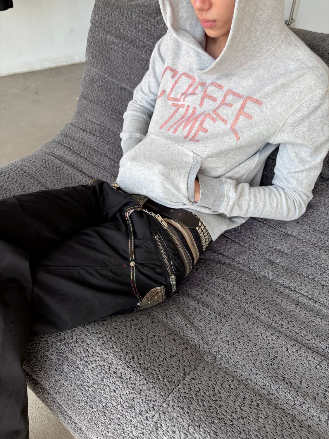 brth breth 멀티 지퍼 스티칭 커브드 팬츠 상품이미지1