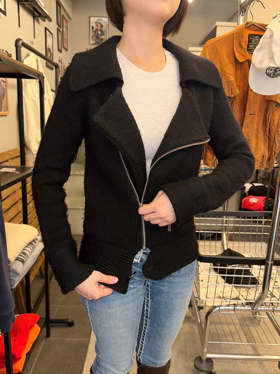 Hysteric Glamour rider mode knit zip-up 상품이미지3