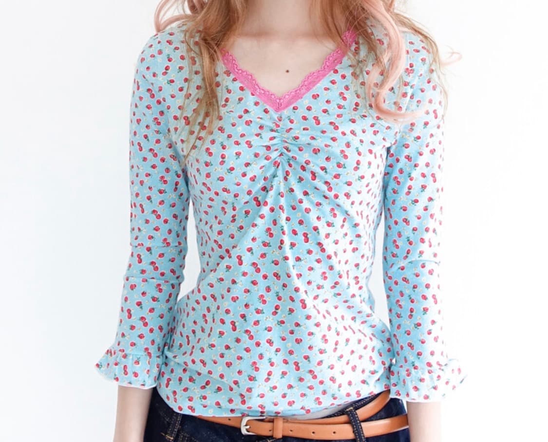 little strawberry lace top (mint) 상품이미지1