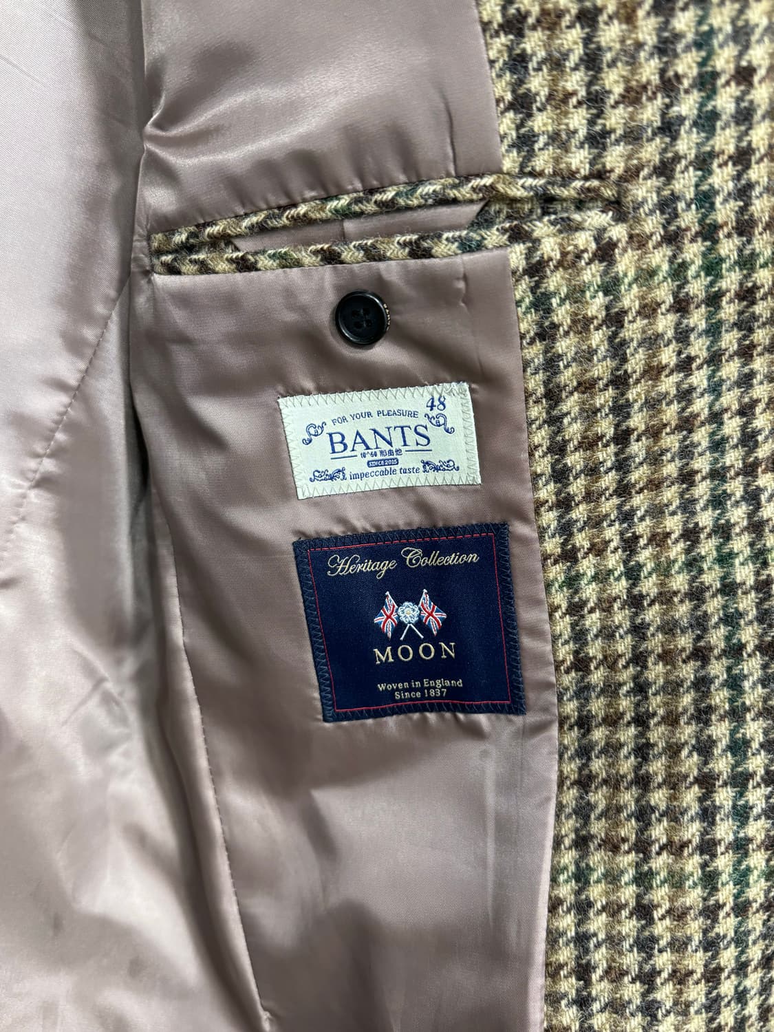 반츠 BTS 건 클럽 체크 트위드 울 투버튼 싱글 자켓 - 브라운 상품이미지4