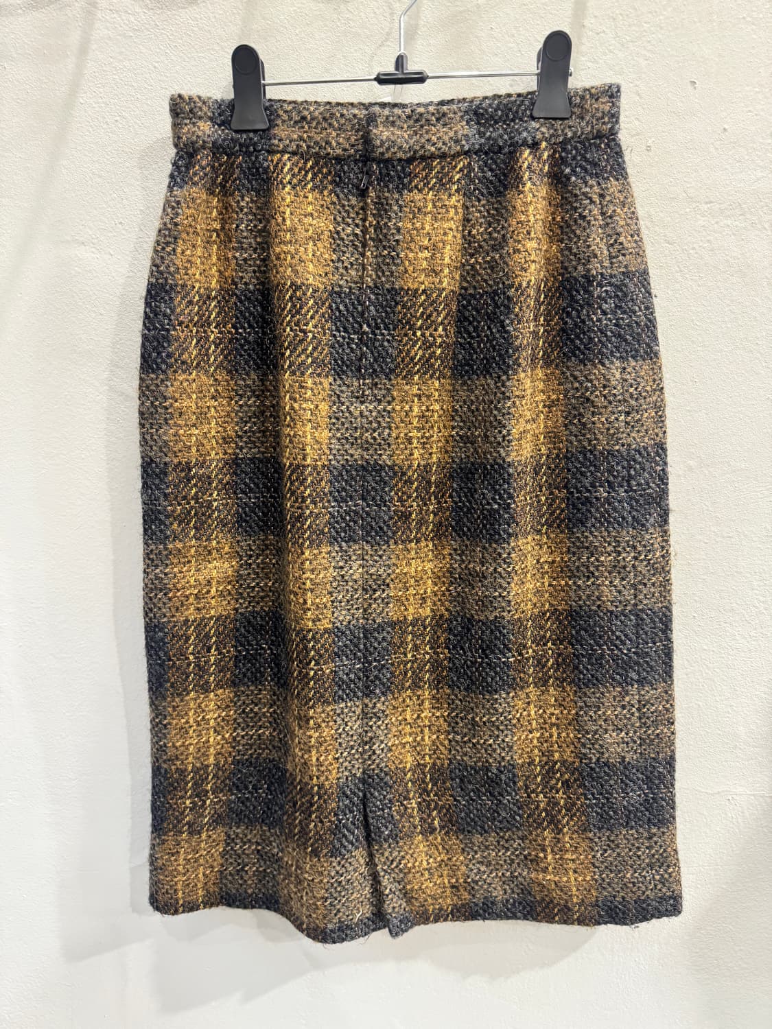 japan vintage 울체크 미디 스커트 상품이미지5