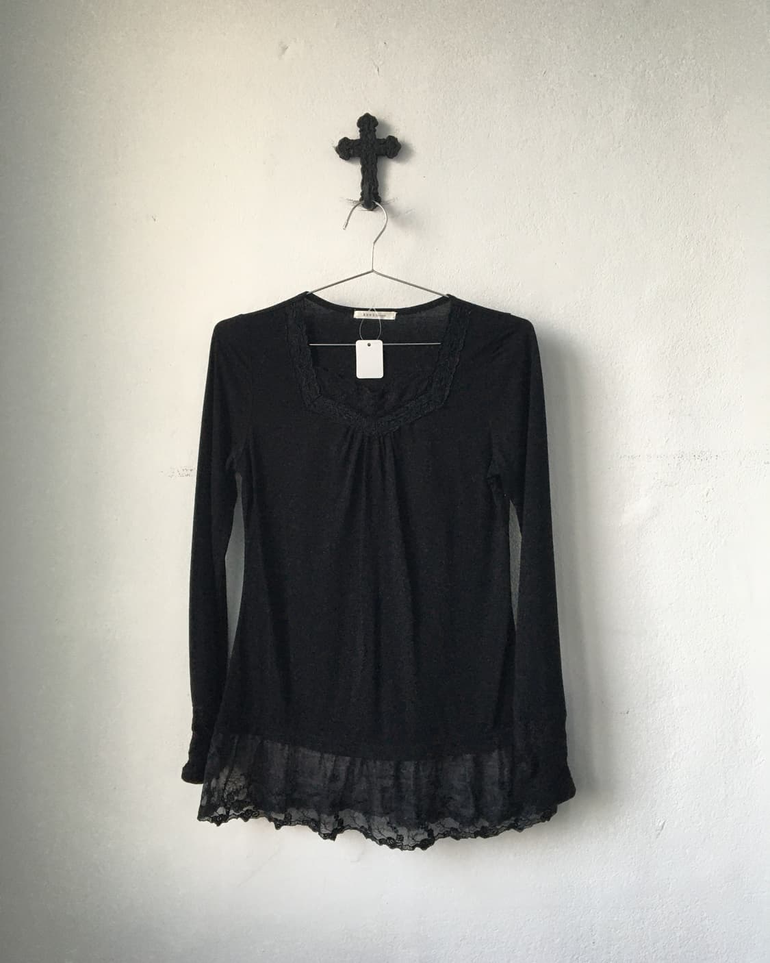 Axes femme lace trimming sleeve 상품이미지2