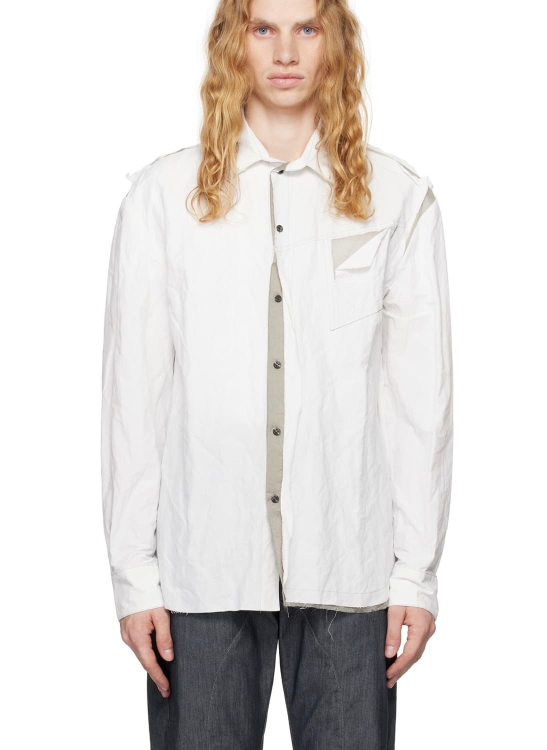 카르넷아카이브 화이트 스킨오프 셔츠 상품이미지1