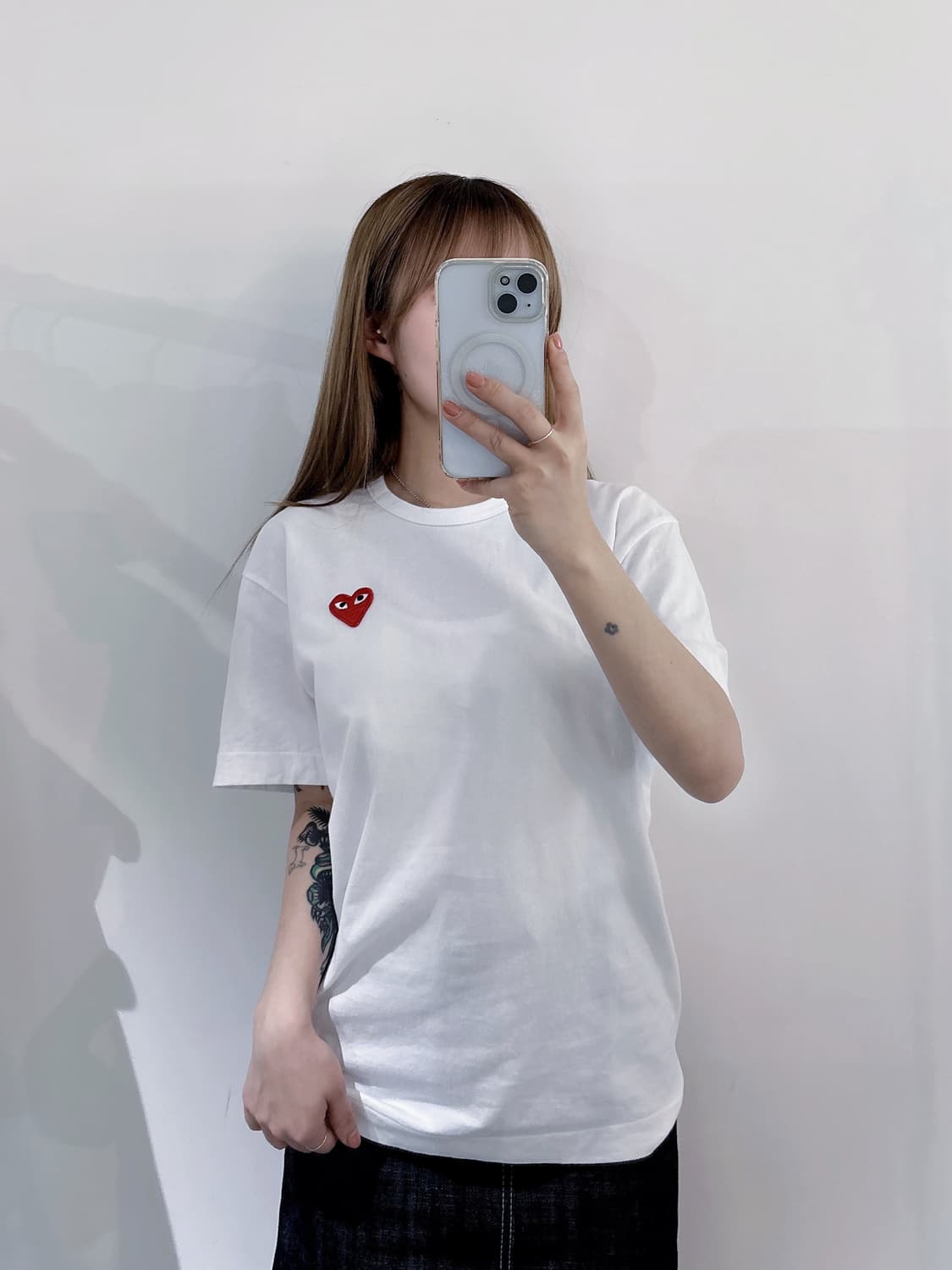 꼼데가르송 화이트 하트와펜 반팔 상품이미지2