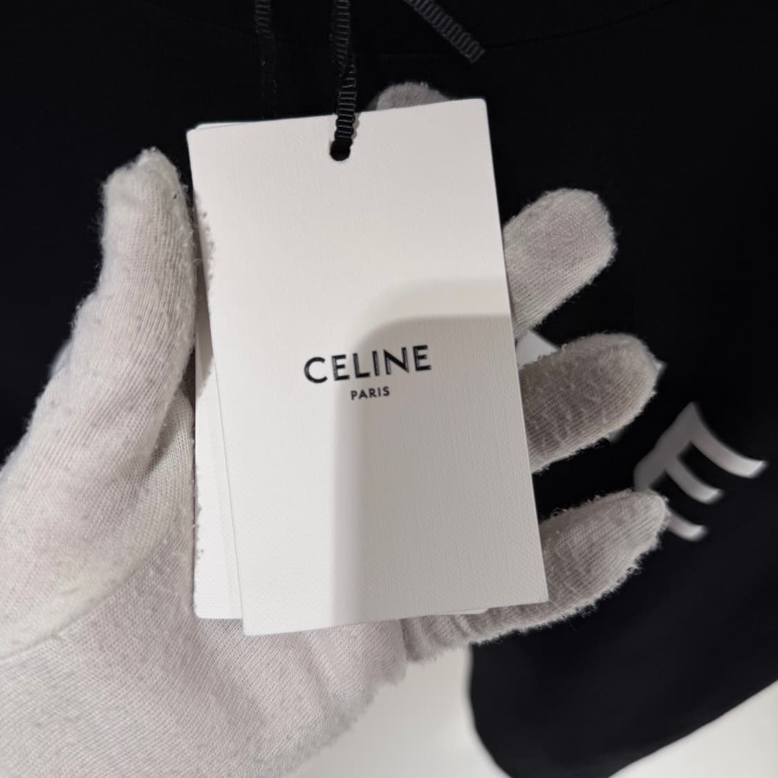 (A+/S) / 셀린느 로고 코튼 루즈핏 반팔 티셔츠 블랙 상품이미지3