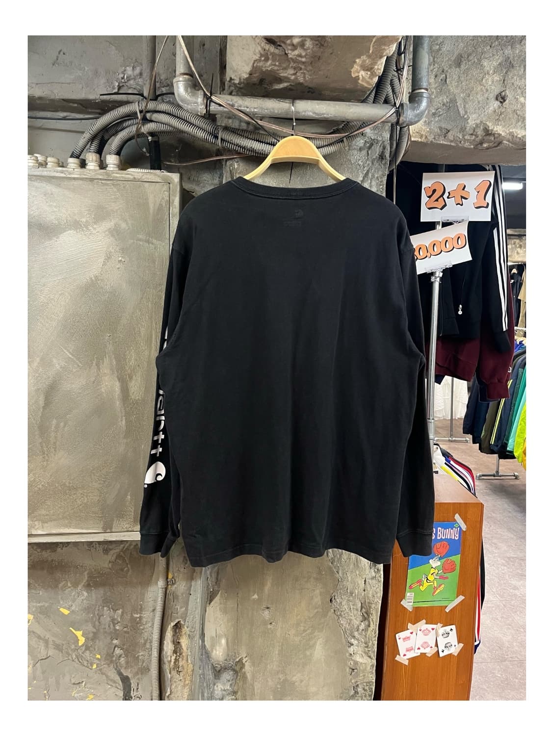 칼하트 롱슬리브리스 긴팔티 블랙 L #csz3647 상품이미지1