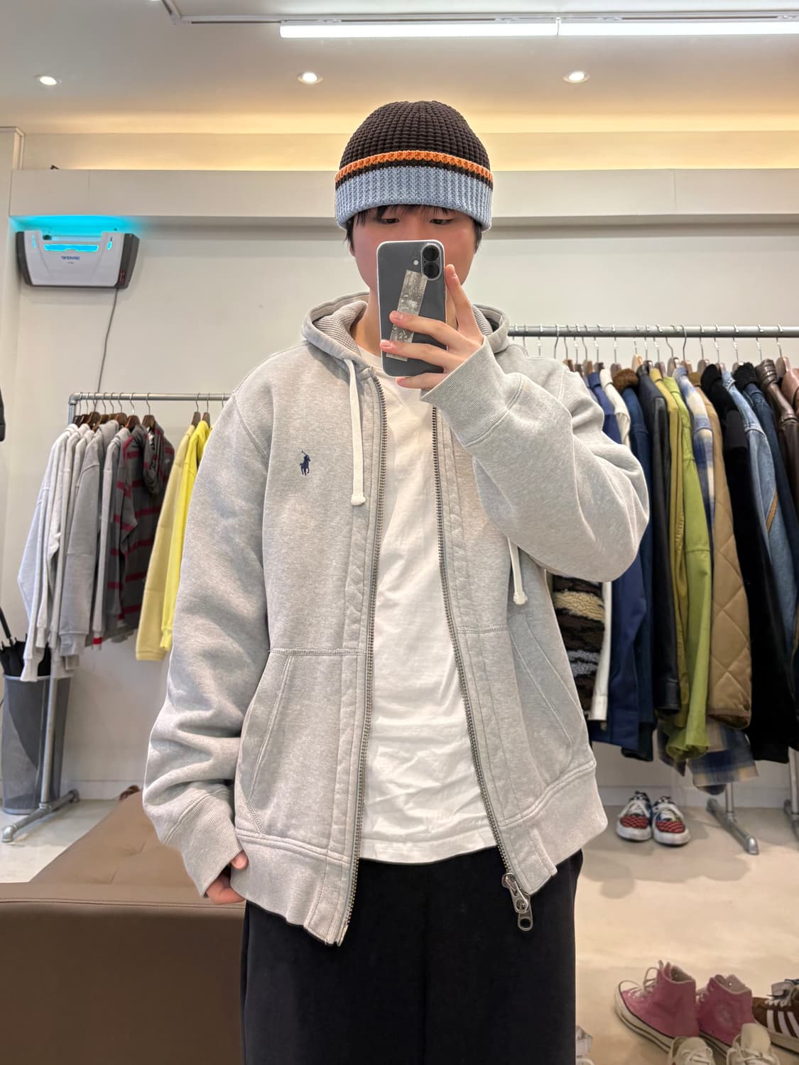 폴로 랄프로렌 투웨이 와플 후드집업 상품이미지5