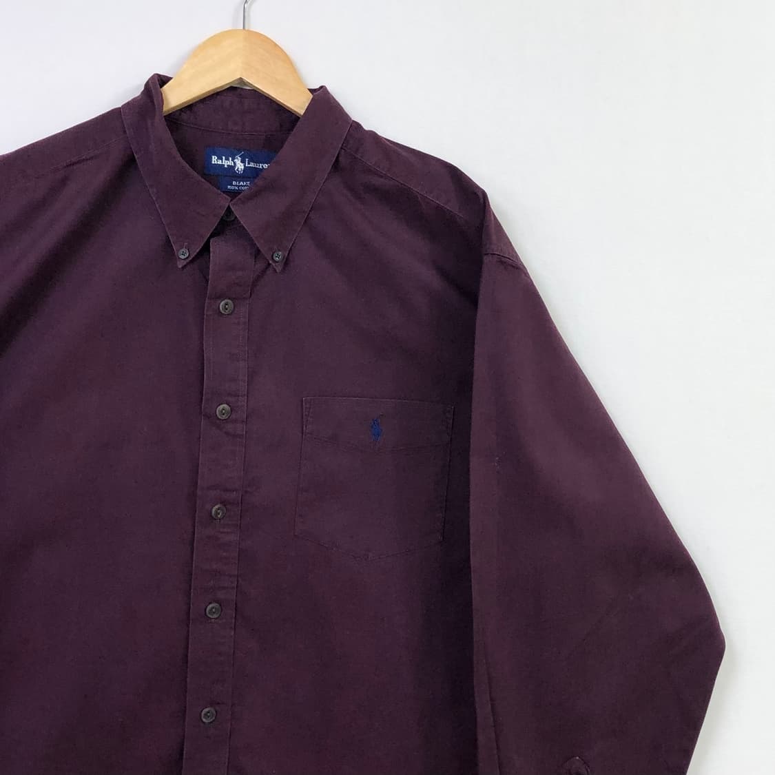 Xxl 폴로 버건디 솔리드코튼 셔츠 상품이미지1