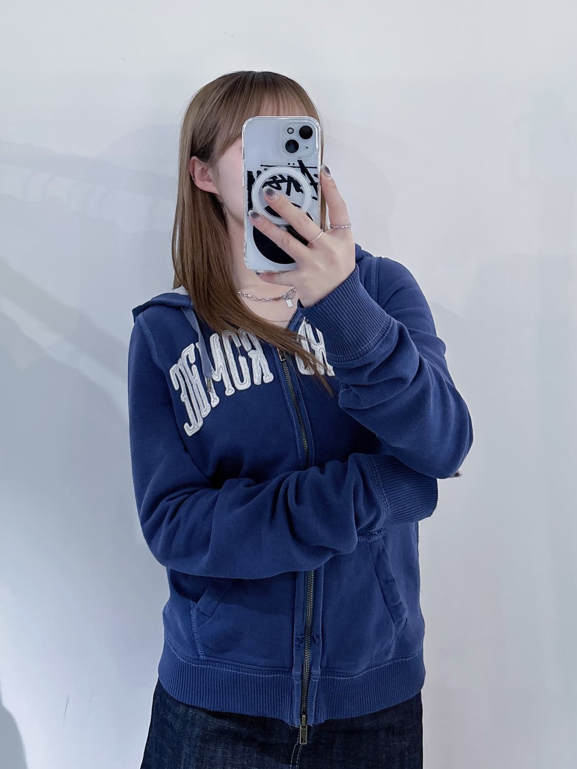 아베크롬비 네이비 빅로고 투웨이 후드집업 상품이미지2