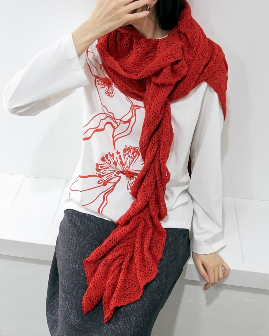 Issey Miyake Fete Shirring Scarf 상품이미지1