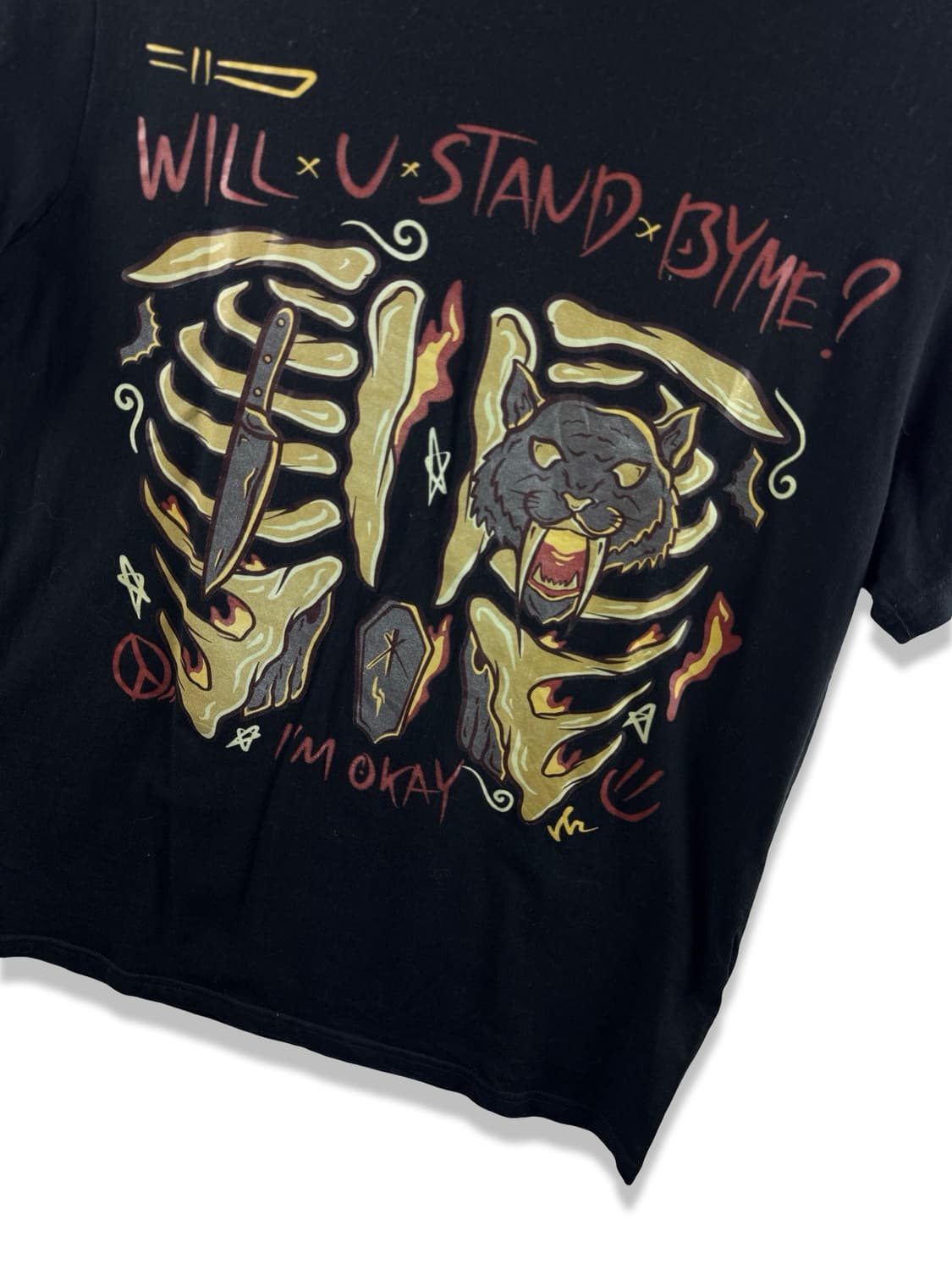 JPN 쉬인 본 프린팅 티셔츠2552 상품이미지5