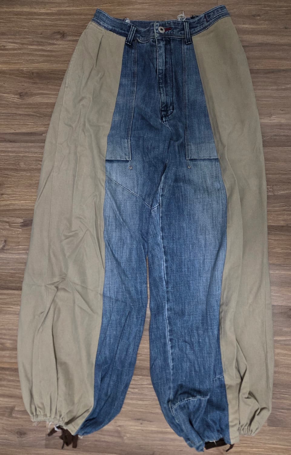 빈티지 하프앤하프 벌룬 데님 팬츠 상품이미지1
