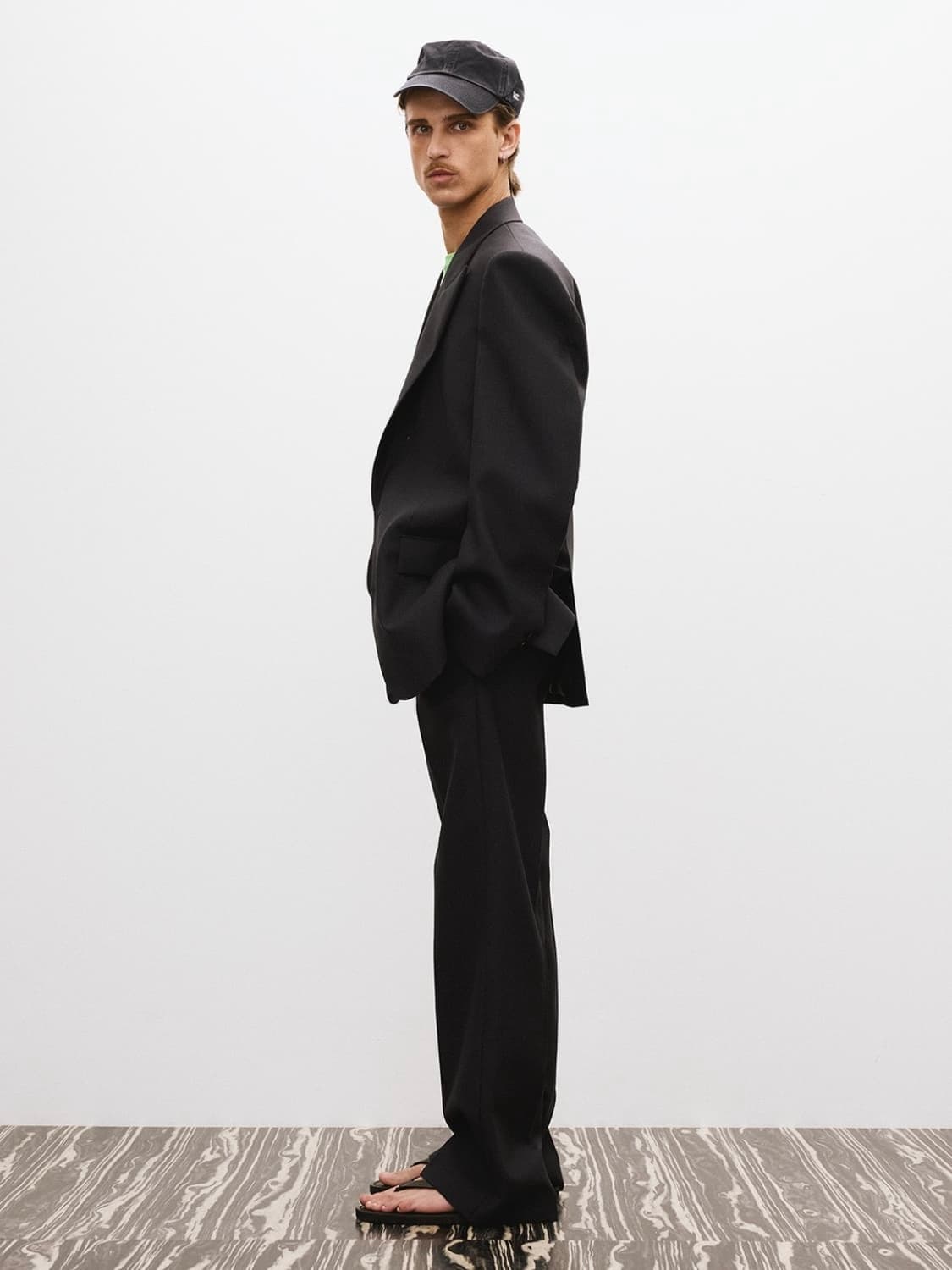 [L] 렉토 스트럭처 울 테일러드 블레이저 자켓 수트 셋업 빈티지 네이비 상품이미지6