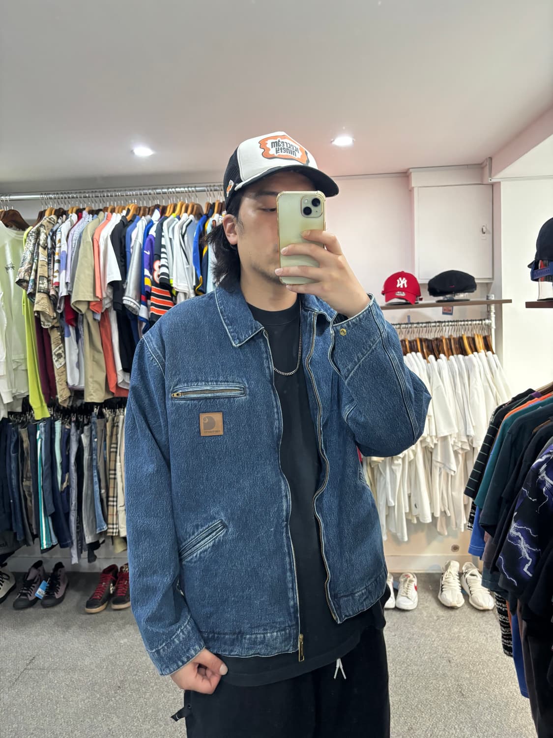 칼하트 wip 라이더 자켓 스톤 워시드 블루   상품이미지6