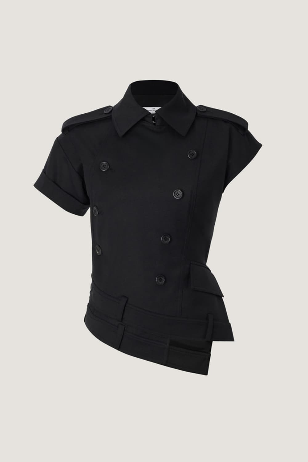 Rokh Twisted Trench Top [Black] 상품이미지1