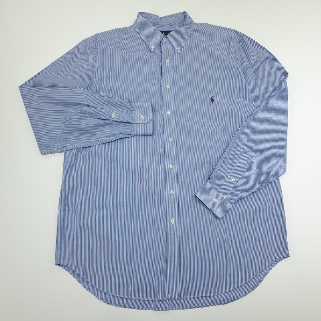 CN834 XLT 폴로 랄프로렌 블루 핀스트라이프 긴팔 셔츠 남방 상품이미지2