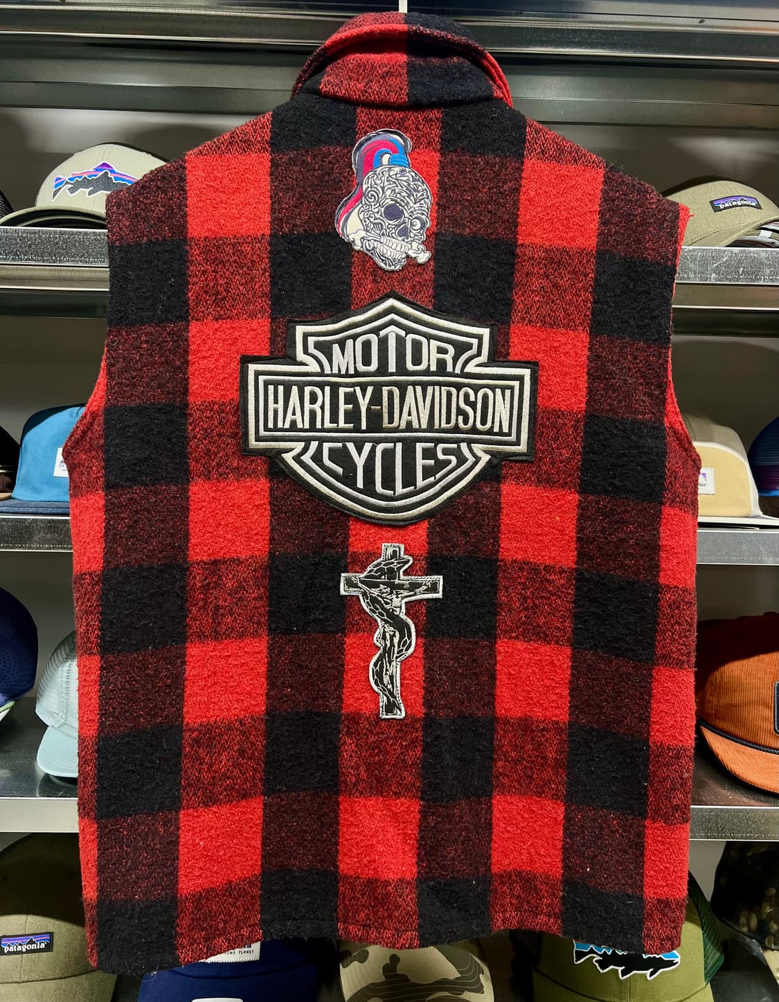 할뤼 레드체크 울 조끼  상품이미지5