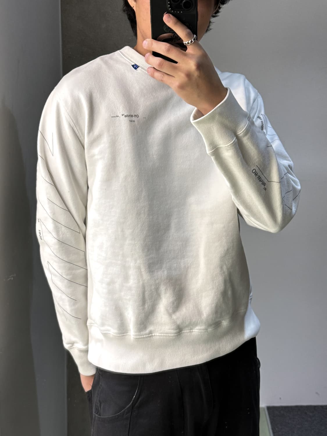 오프화이트 19FW 다이애그 언피니쉬드 크루 상품이미지2