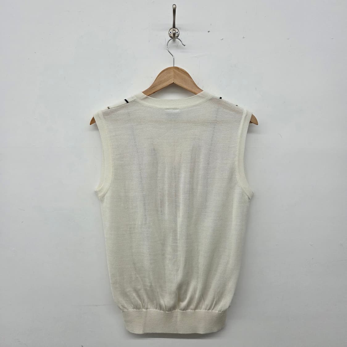 라코스테 스트라이프 니트 베스트 아이보리 남L 상품이미지5