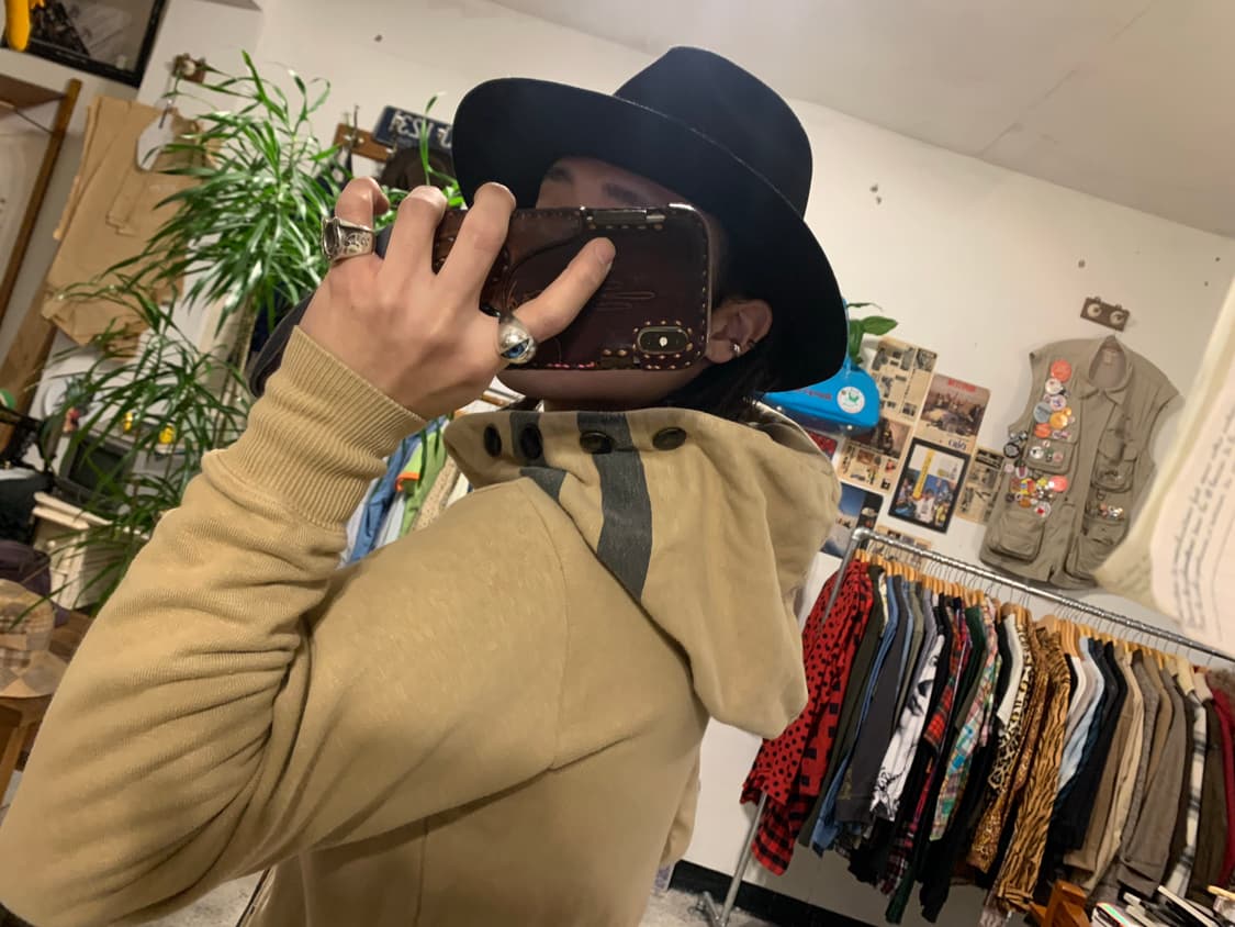 캐피탈 베이지 스트라이프 스냅 후드 상품이미지3