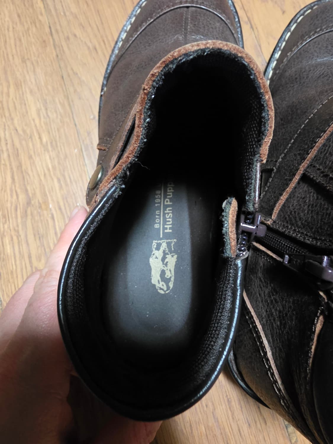 허시파피 여성 가죽 앵글 부츠 상품이미지5