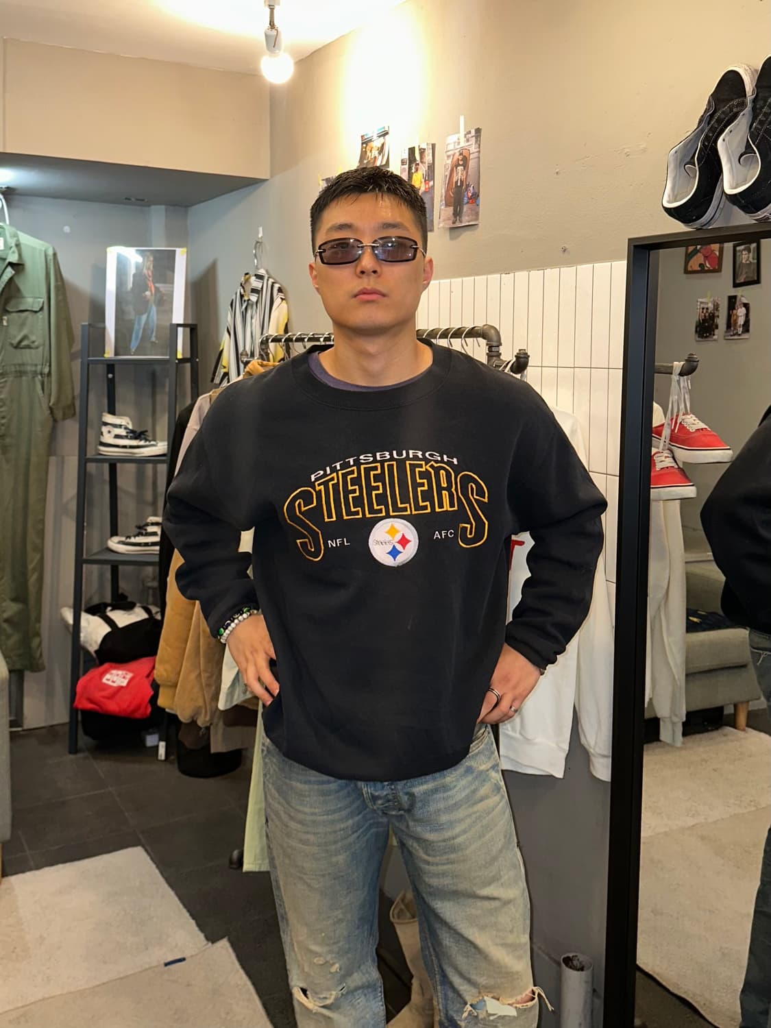 90’s Pittsburgh Steelers logo sweatshirt 상품이미지1