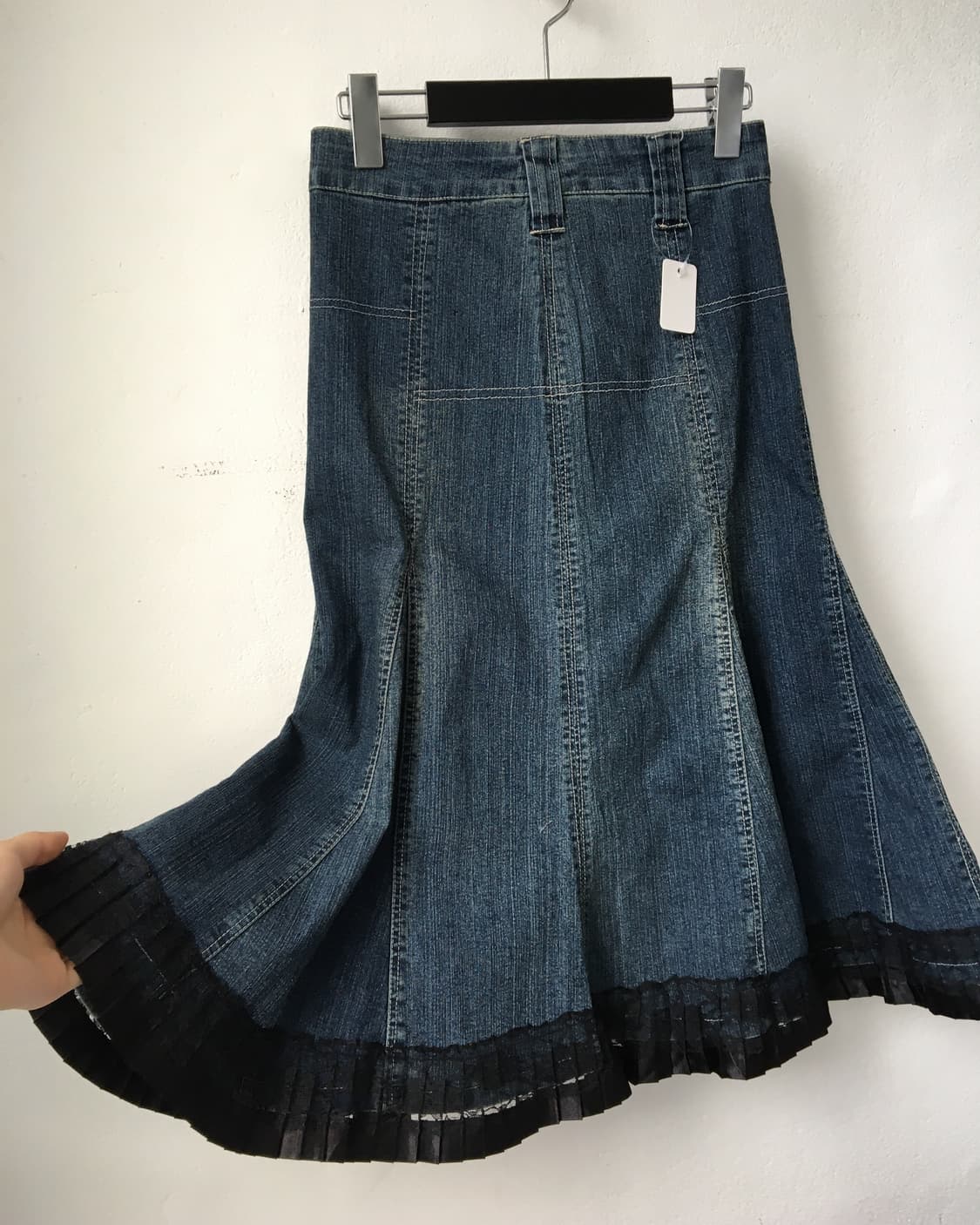 Lace trimming denim skirt 상품이미지3