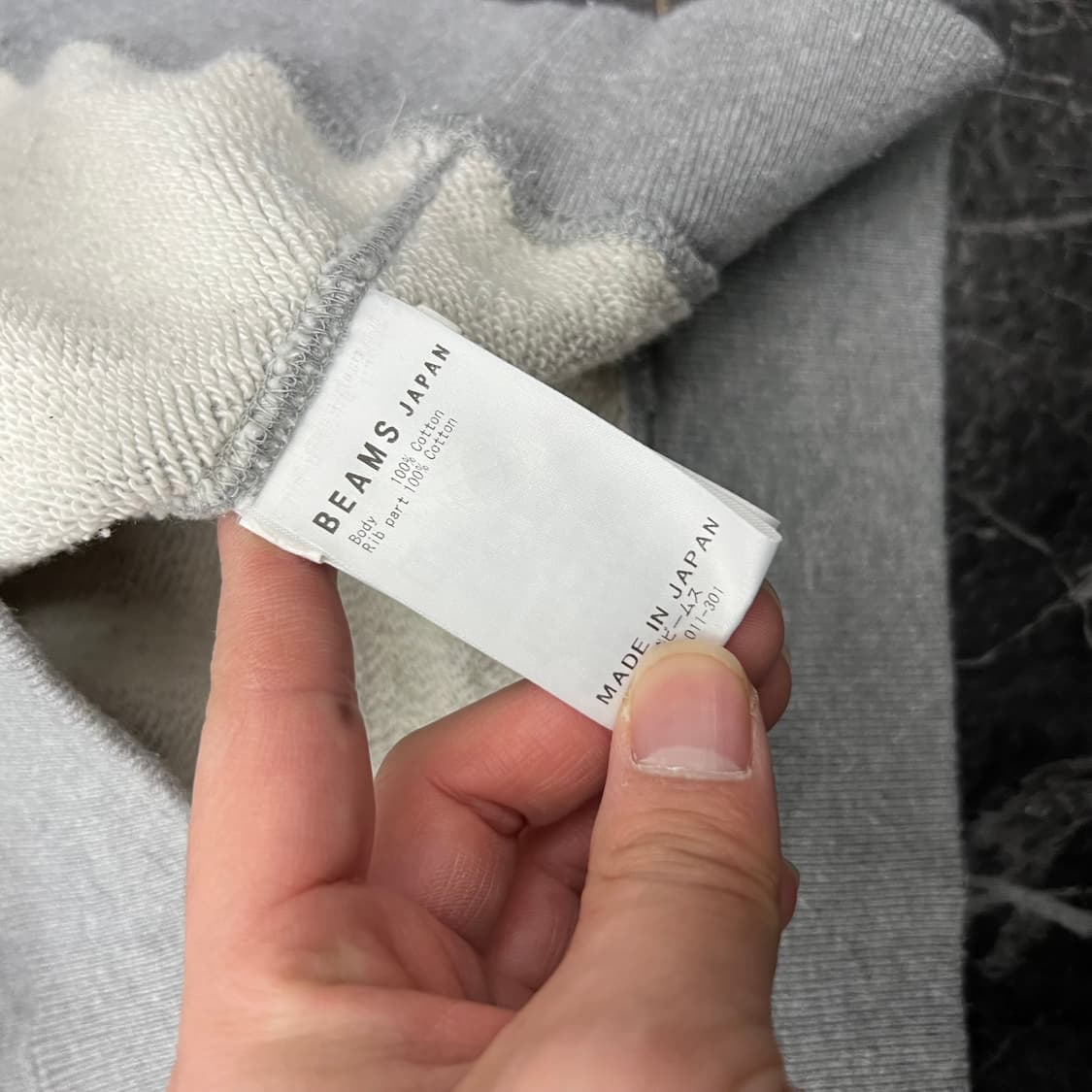 빔즈 제팬 MEN 벤자민 프랭클린 프린팅 맨투맨 그레이 상품이미지5