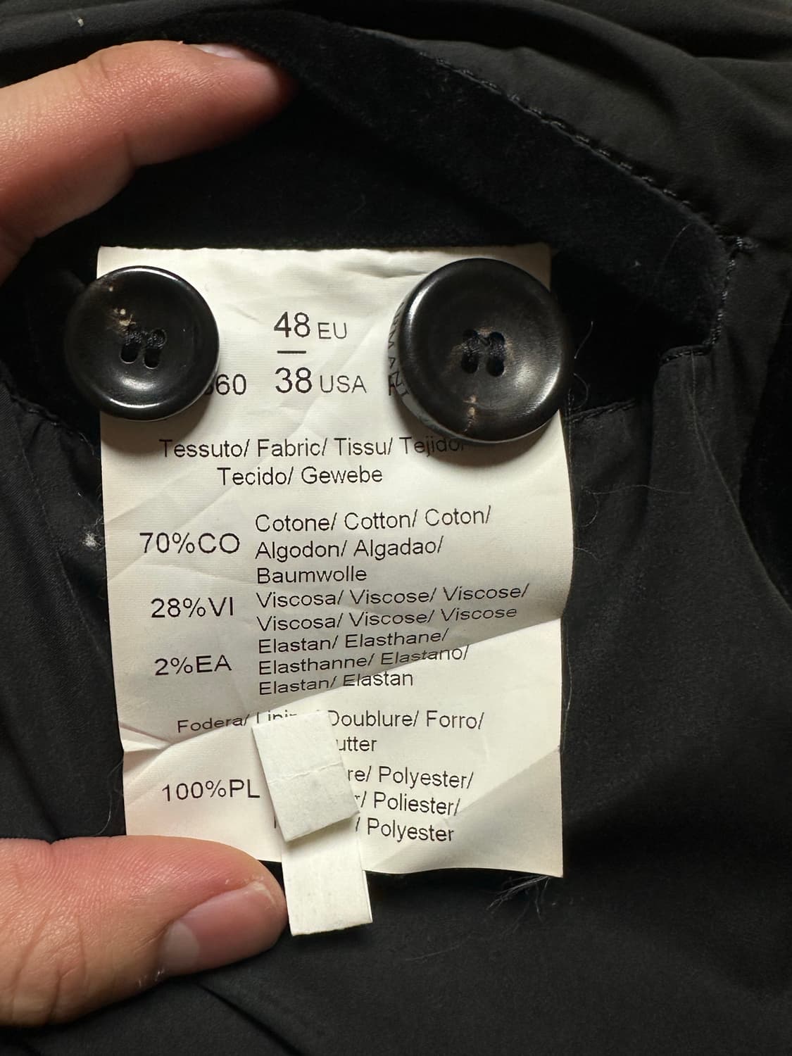 아르마니 벨벳 스텐드 카라 자켓 상품이미지4