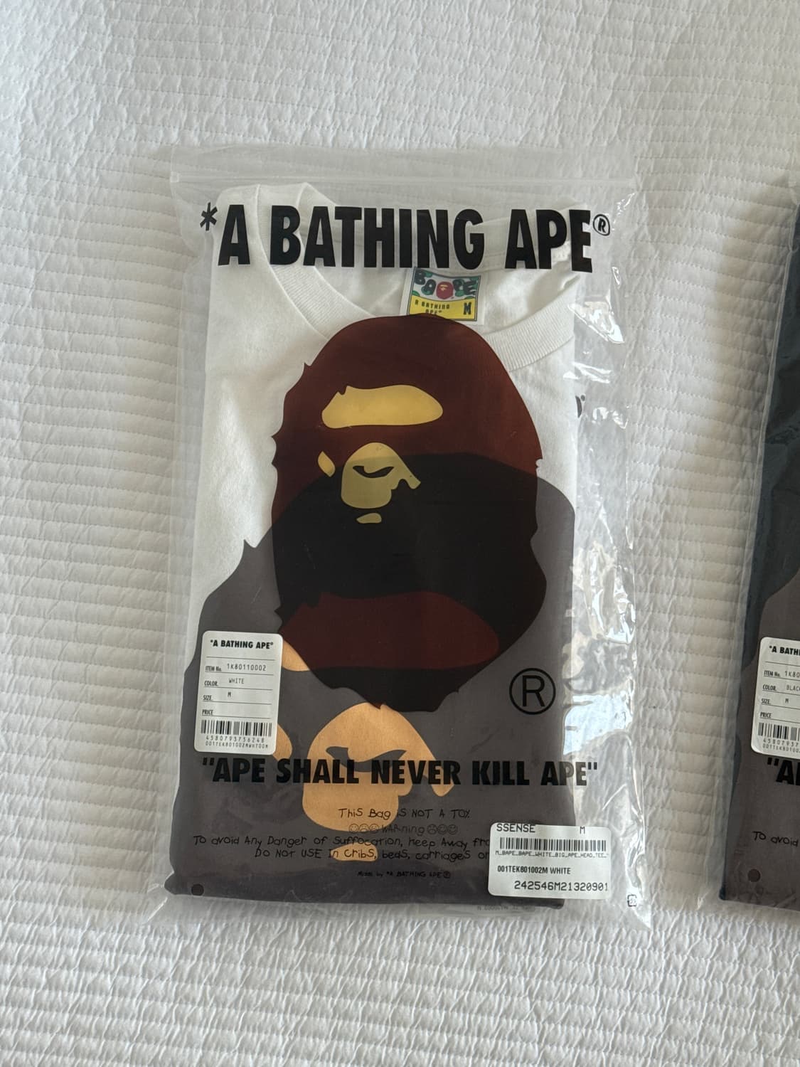 M 베이프 빅 에이프 헤드 티셔츠 화이트 상품이미지1