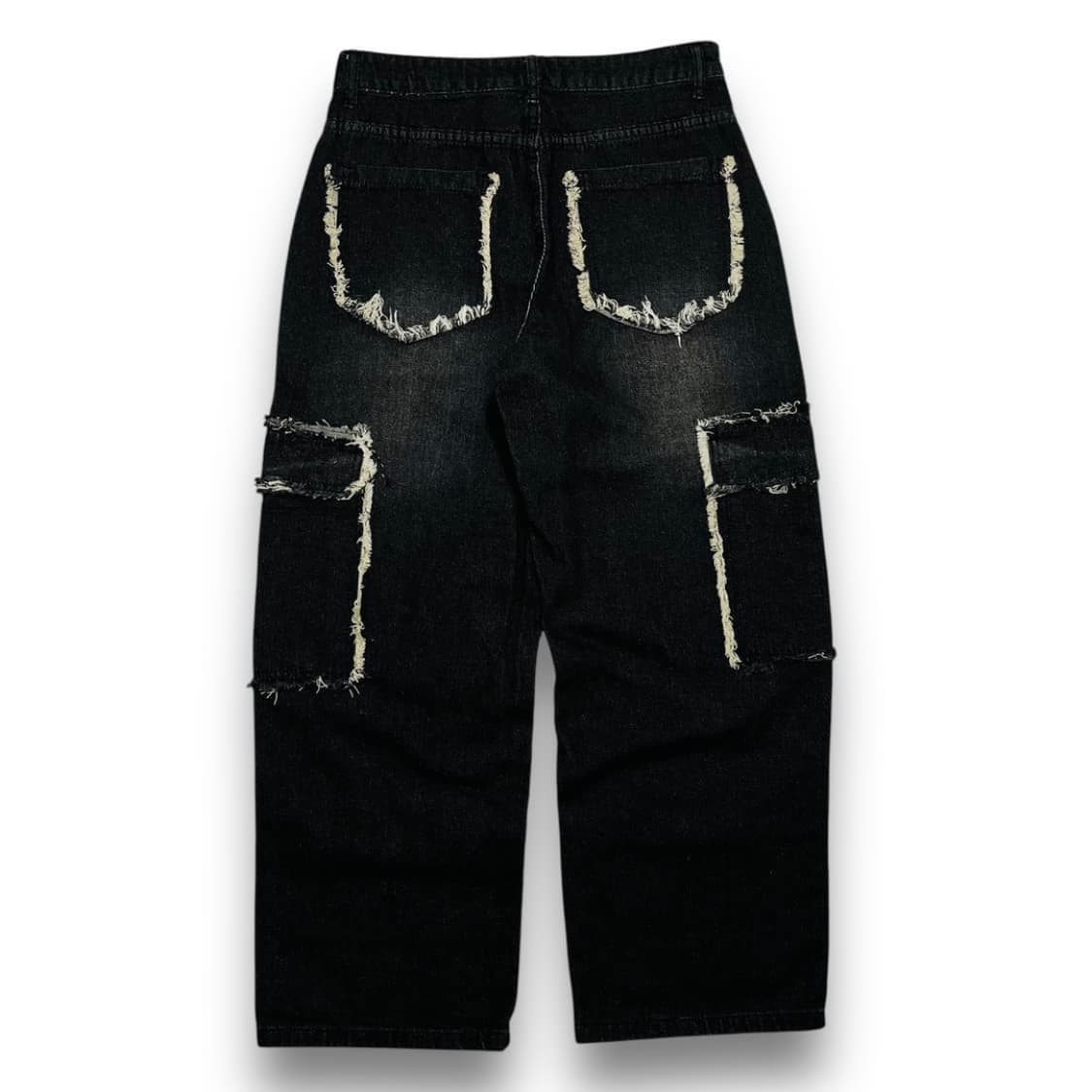 MANFINITY 4중 멀티 포켓 빈티지 흑청 카고 팬츠 상품이미지3