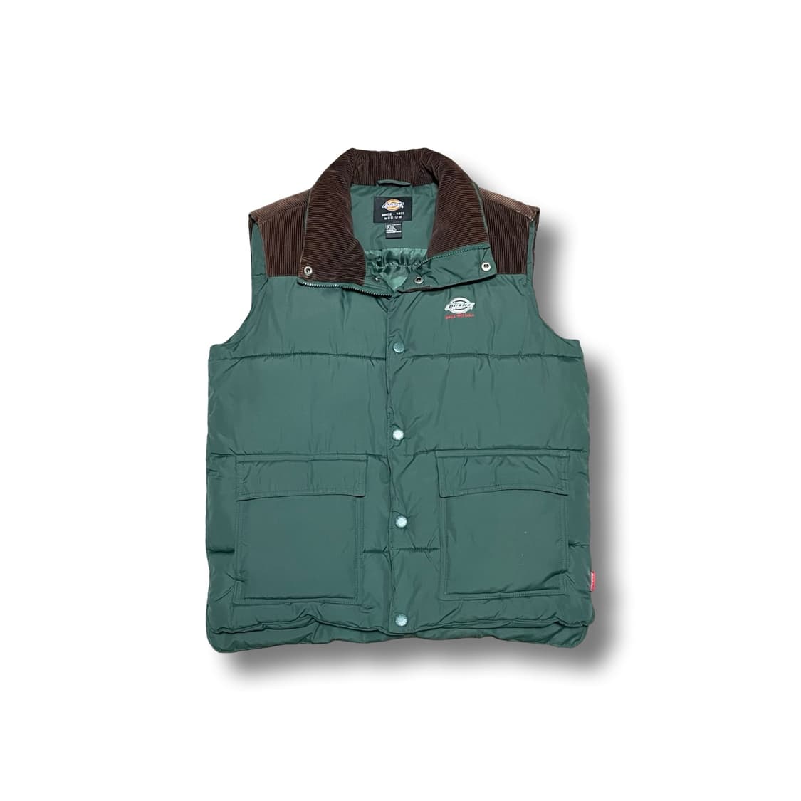 [M] 디키즈 빈티지 코듀로이 패딩 조끼 그린 상품이미지1