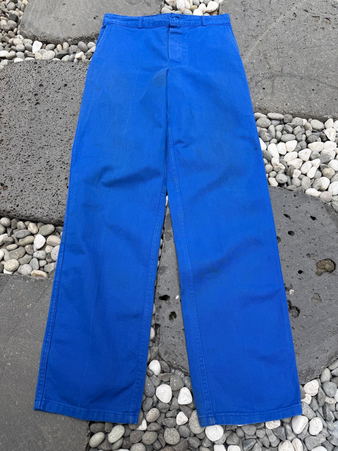 1980s DISTRESSED WASHED BLUE 빈티지 프렌치워크팬츠 상품이미지1