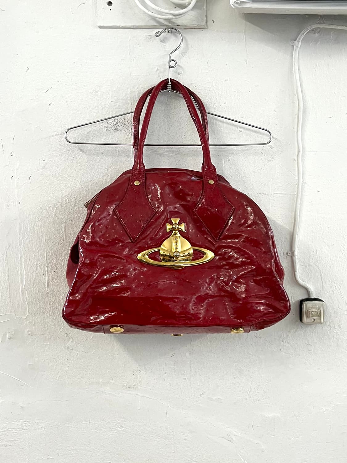 비비안웨스트우드 빅 오알비 오스트리치 레더백 상품이미지1