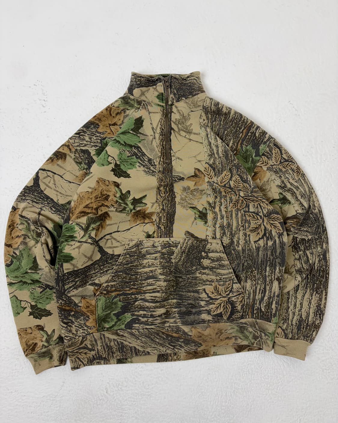 90s Forest Camouflage Quarter Sweatshirt 상품이미지1