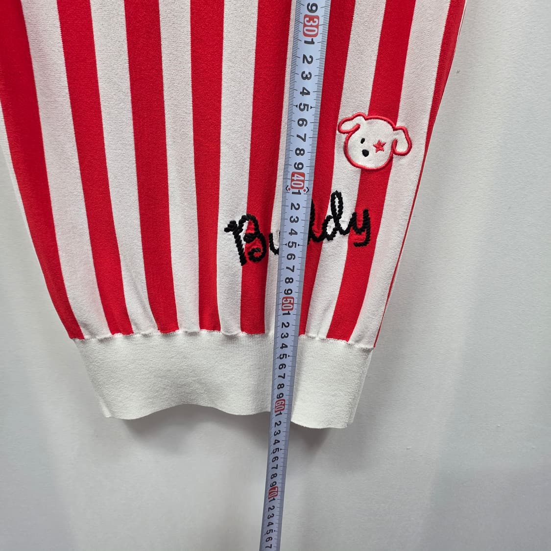 0148 파사디[passardi]빨강/흰색 스트라이프 나시 니트 90 상품이미지5