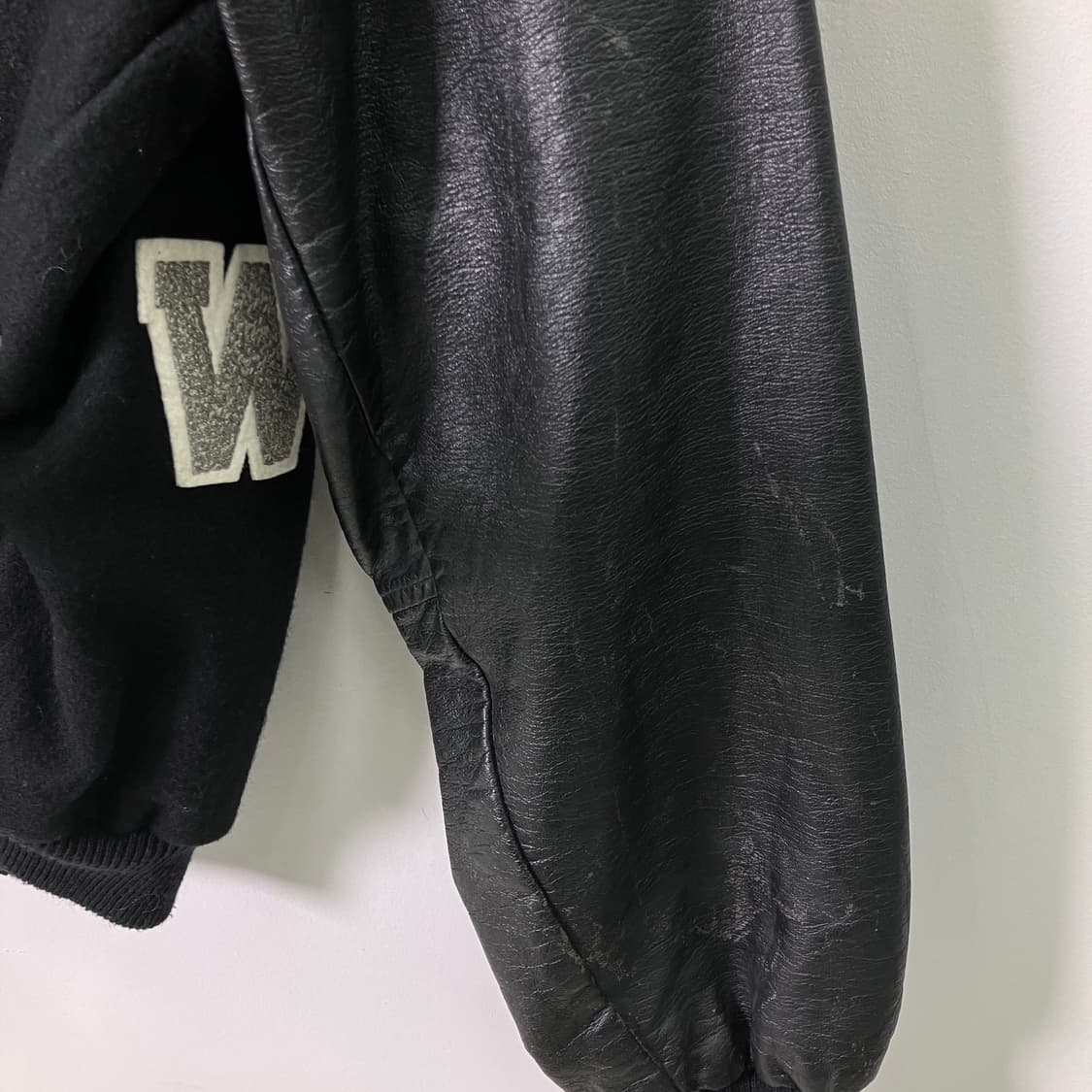 90's Chalk Line 시카고 화이트 삭스 울 레더 바시티 자켓 상품이미지8