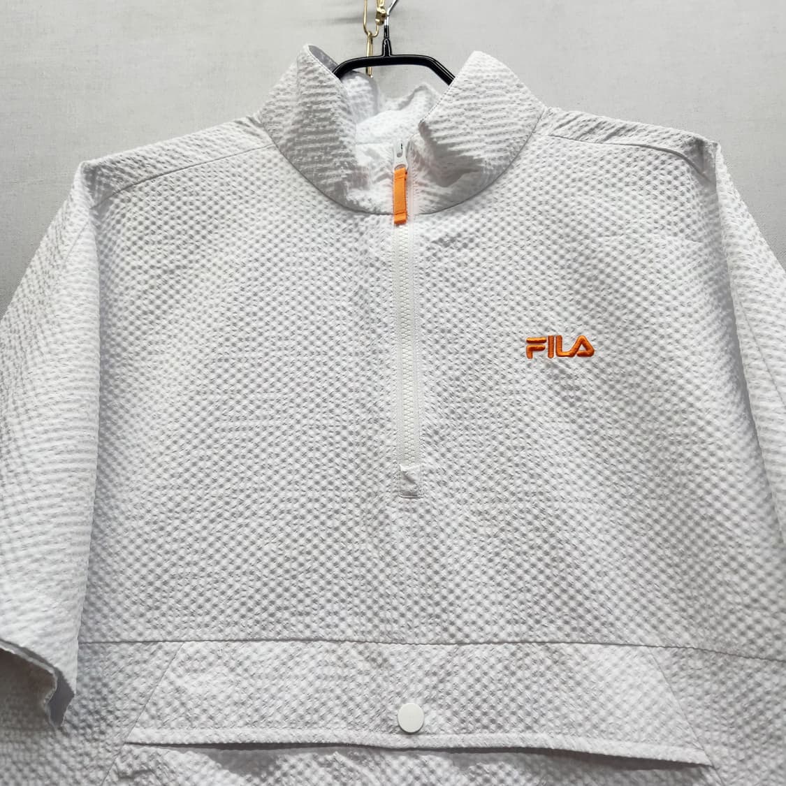 휠라 로고자수 시어서커 반팔 스트링 아노락 M(XL) 상품이미지2